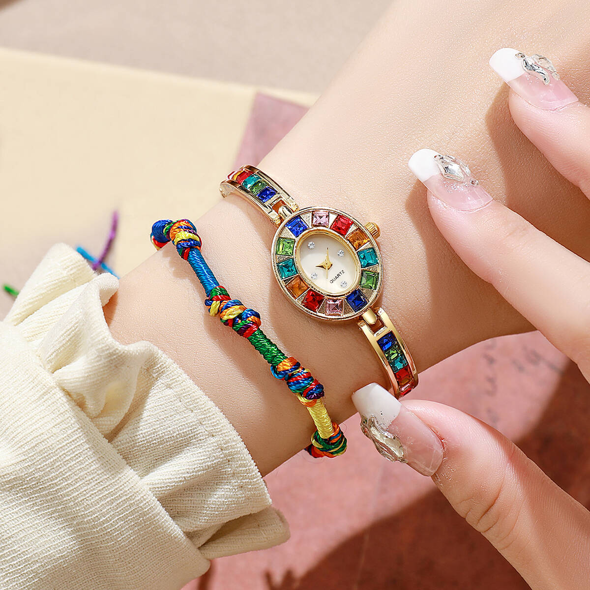 Luxury Watch Safe - 2PCS/Set Luxury Rhinestone Women Watches Fashion