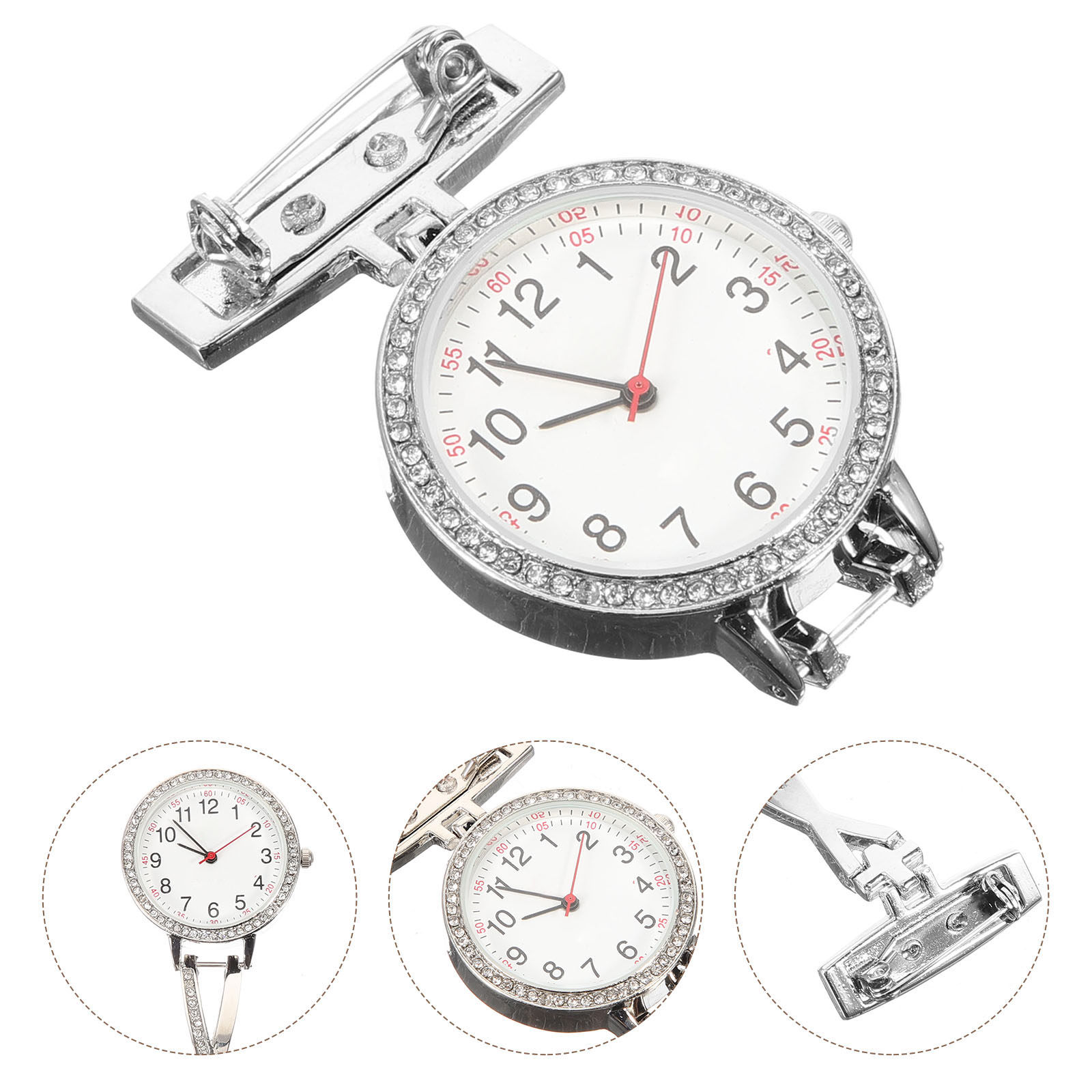 Luxury Watch White - Watch Pocket Nurse Hanging Fob Silver