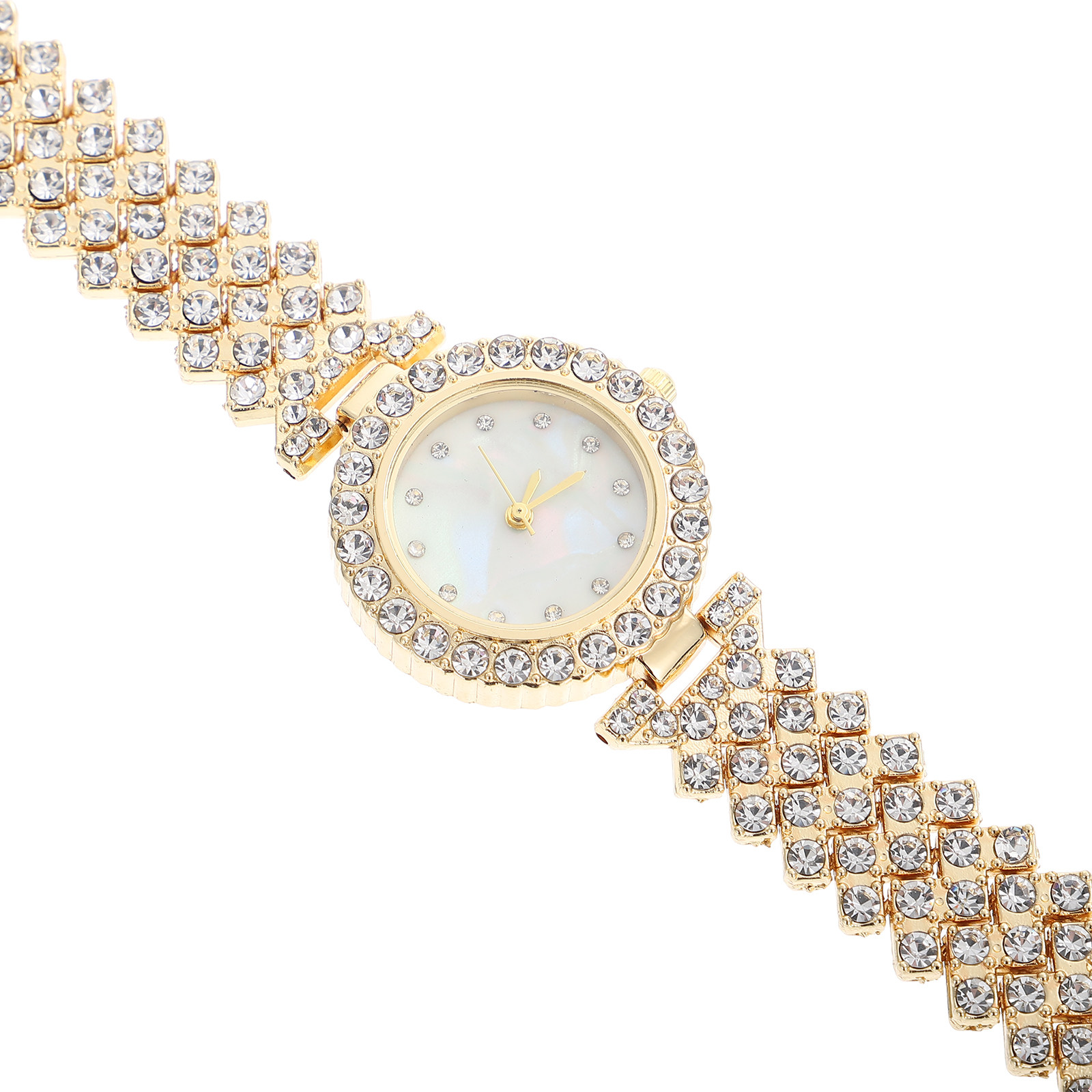 Luxury Watch White - Watch Gold Rhinestone Elegant Lady Watch