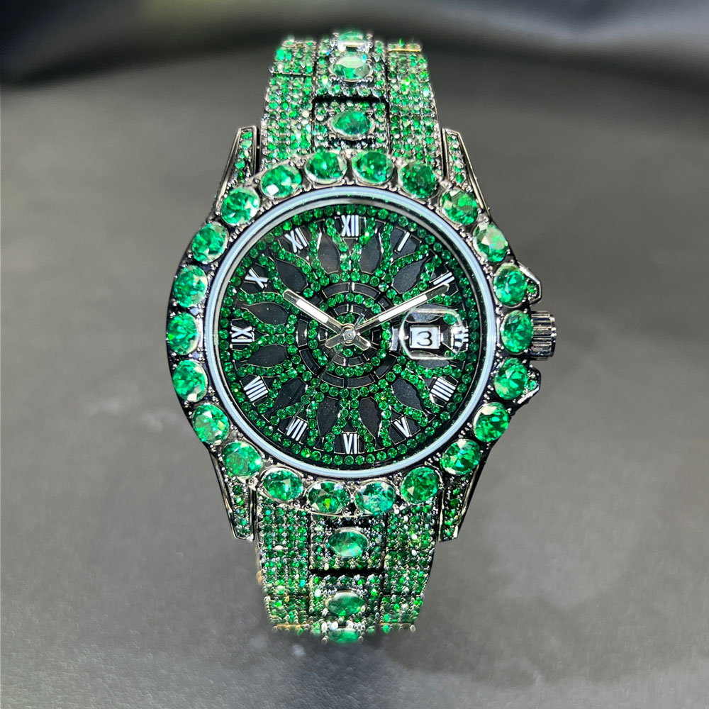 Luxury Watch And Jewelry Brand - Green Diamond Watch For Men Brand