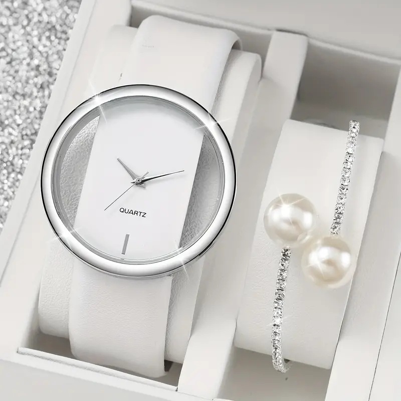 2pcs Fashion White Simple Watc - Luxury Watch White ulasan dan harga