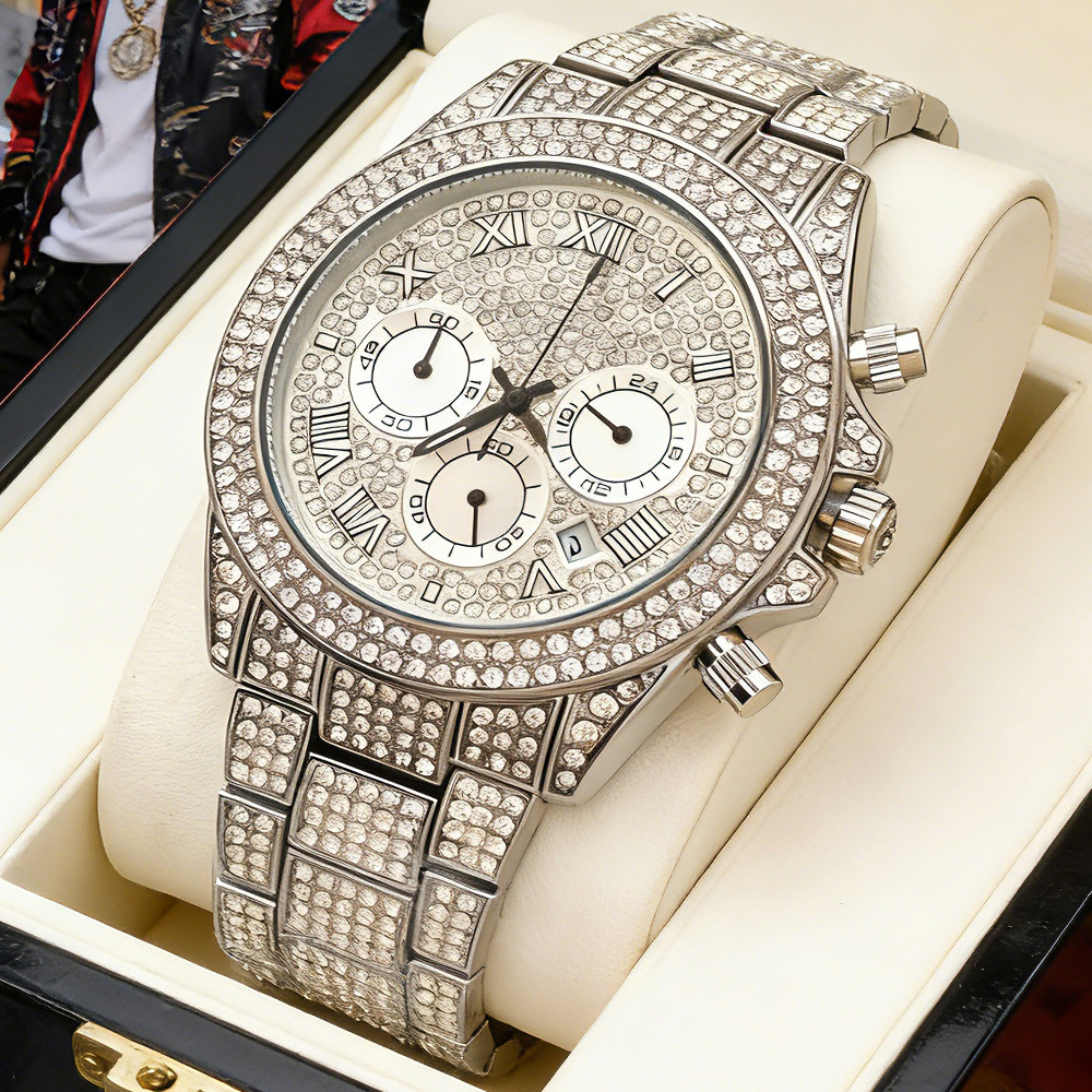 NO Logo Silver Gold Full Diamo - Luxury Watch And Jewelry Brand ulasan dan harga