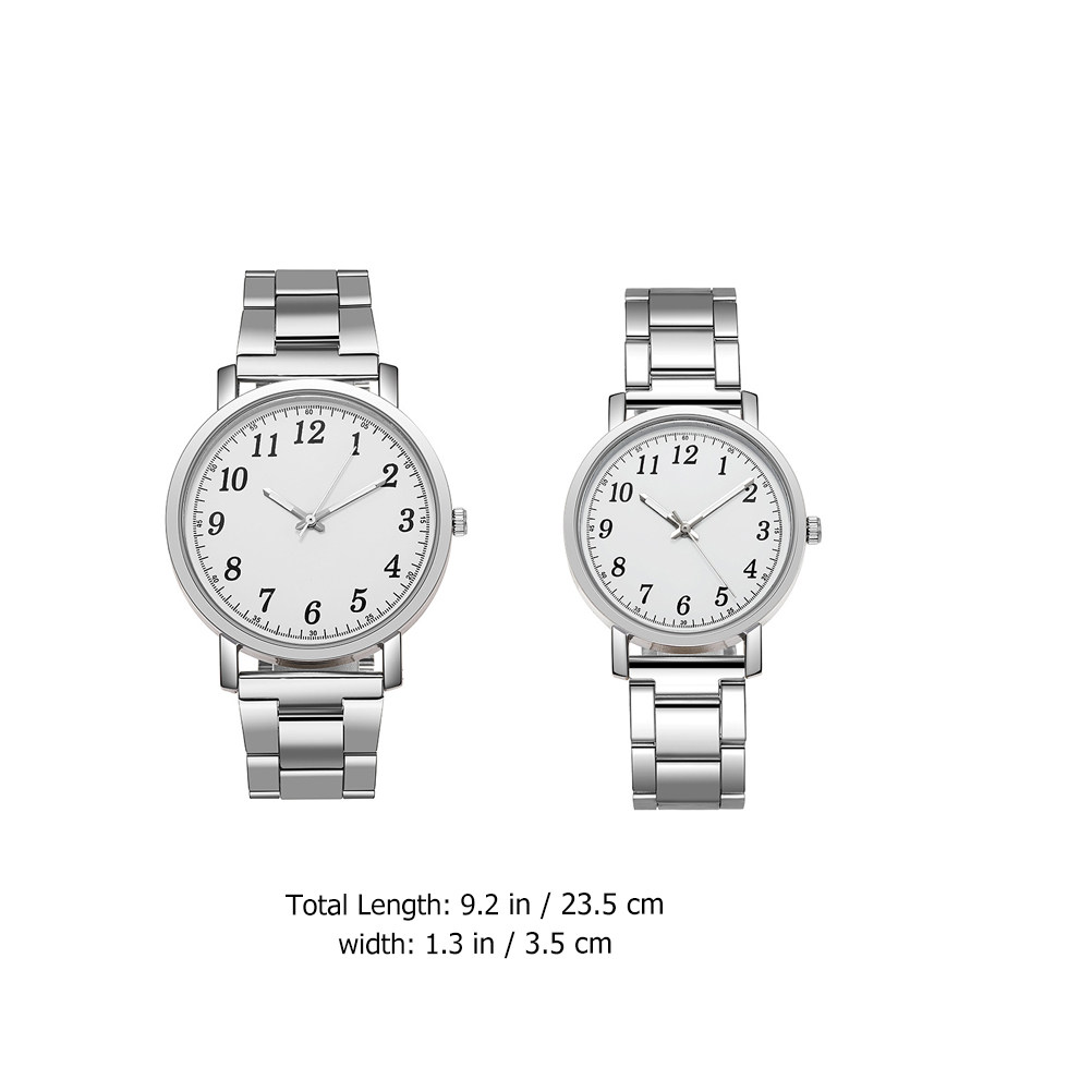 2Pcs Couple Watches Silver Sta - Luxury Watch White ulasan dan harga