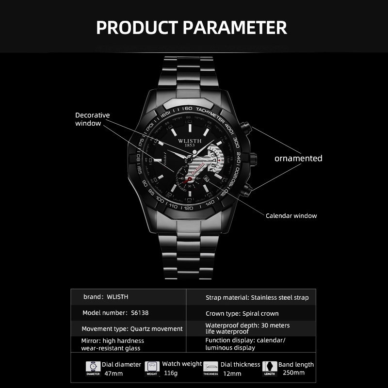 Luxury Brand Man Watch Waterpr - Luxury Watch Maker ulasan dan harga