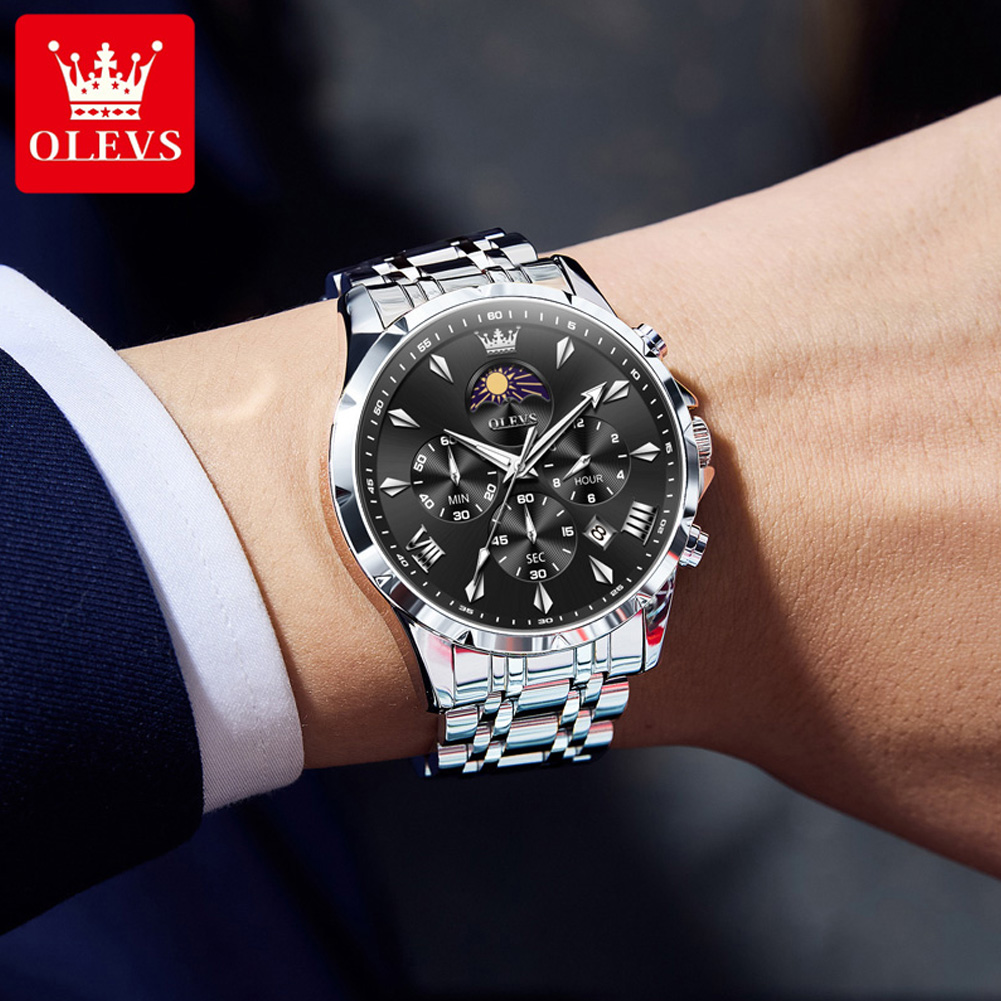 OLEVS 3653 Brand Moon Phase Ca - Luxury Watch Manufacturers ulasan dan harga