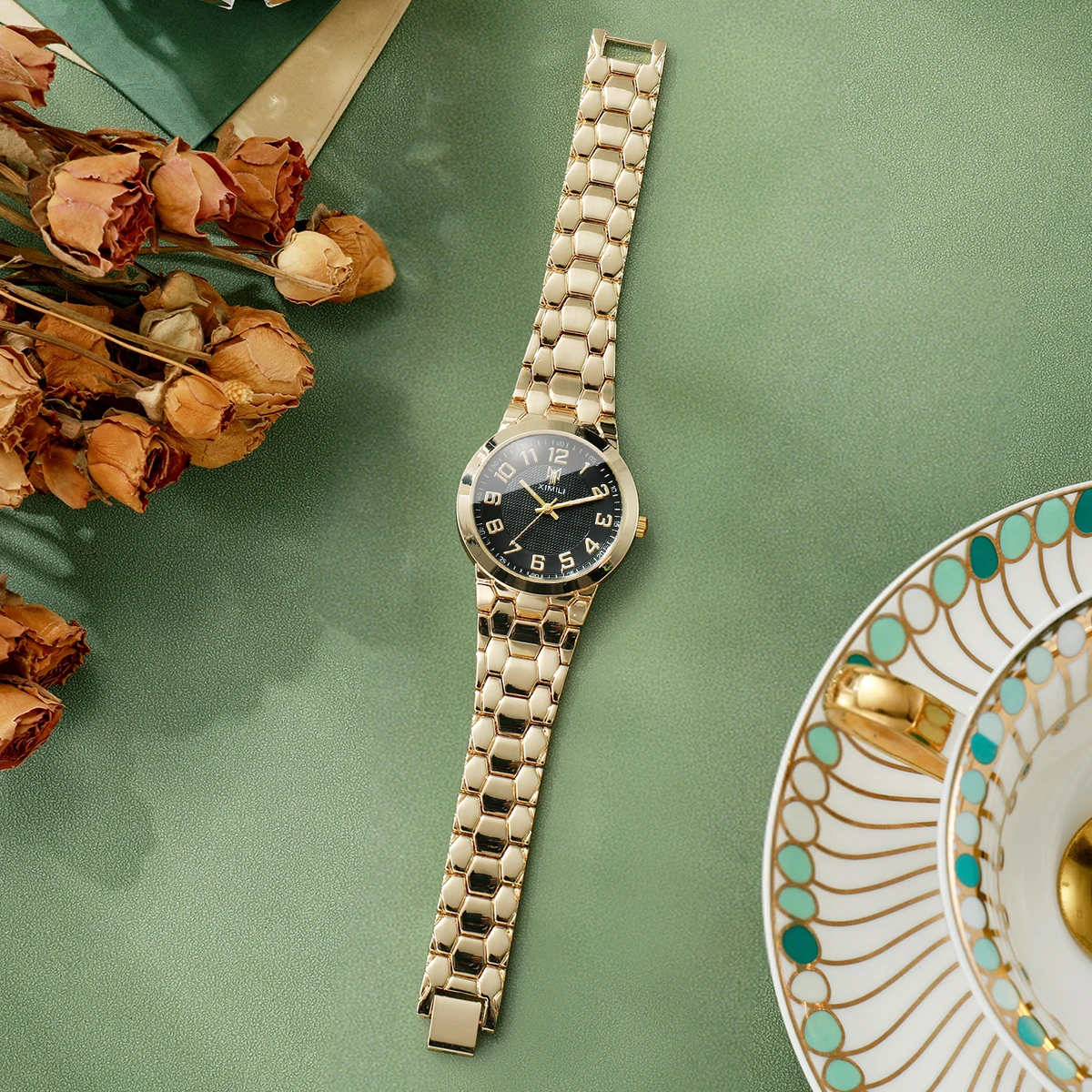 Luxury Gold Tone Women's Wrist - Luxury Watch Gold And Black ulasan dan harga