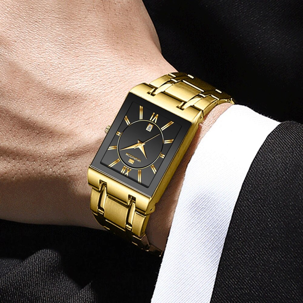Men Business Watch Simple Desi - Luxury Watch Gold And Black ulasan dan harga
