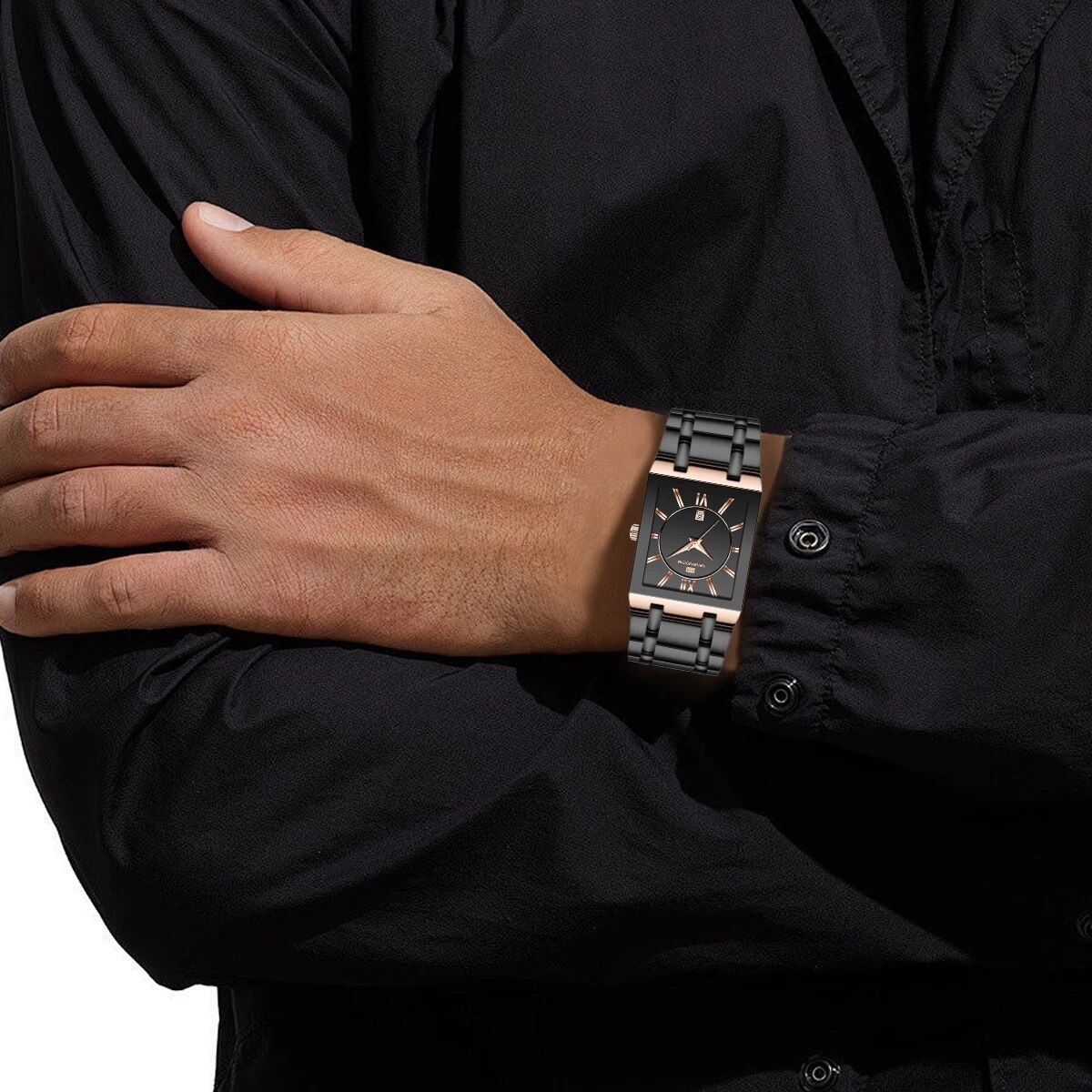 Men Business Watch Simple Desi - Luxury Watch Gold And Black ulasan dan harga
