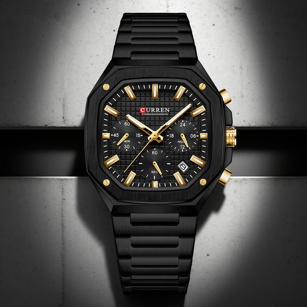 CURREN Luxury Square Chrono Wa - Luxury Watch Dial ulasan dan harga