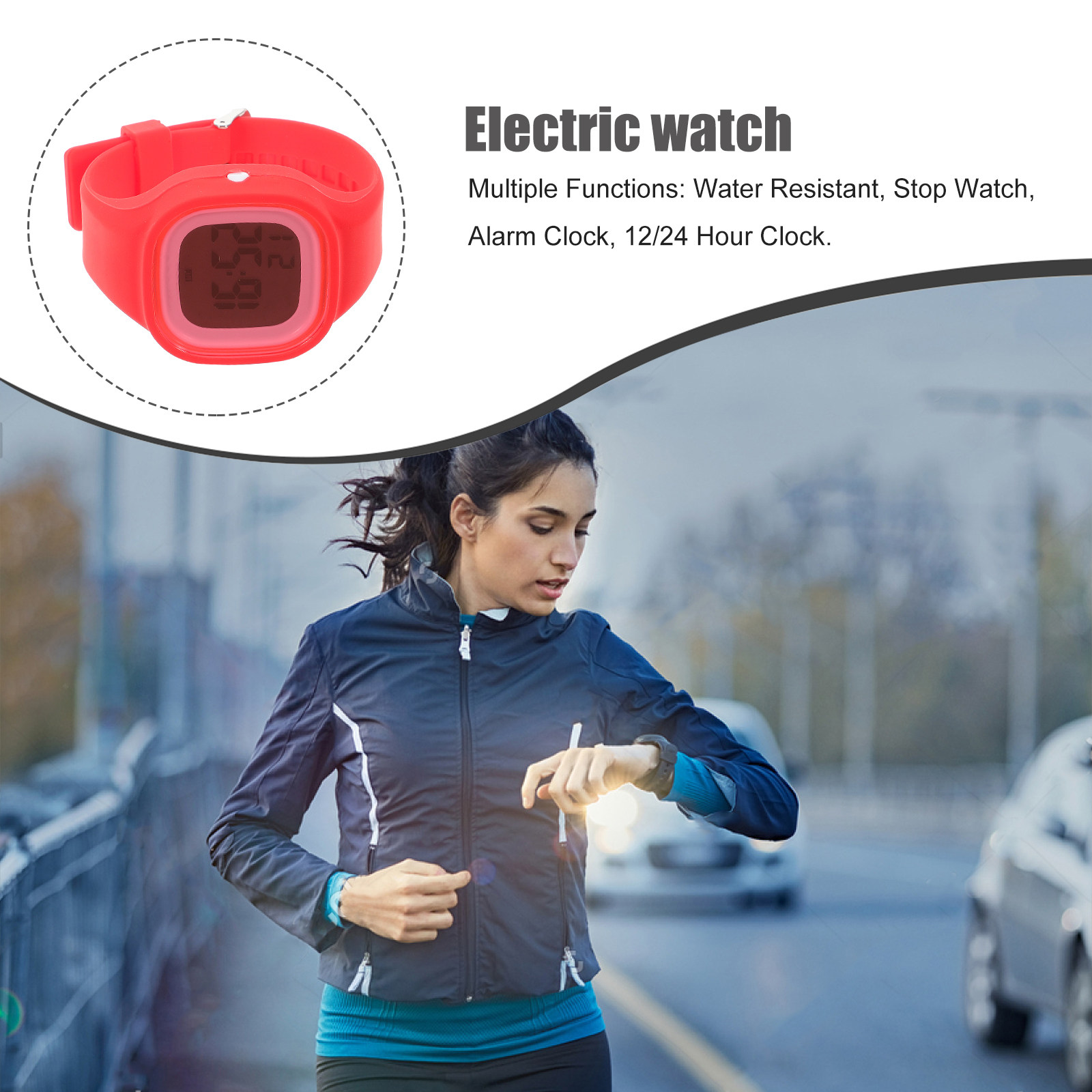 Colorful Electronic Watch Red  - Luxury Watch White ulasan dan harga