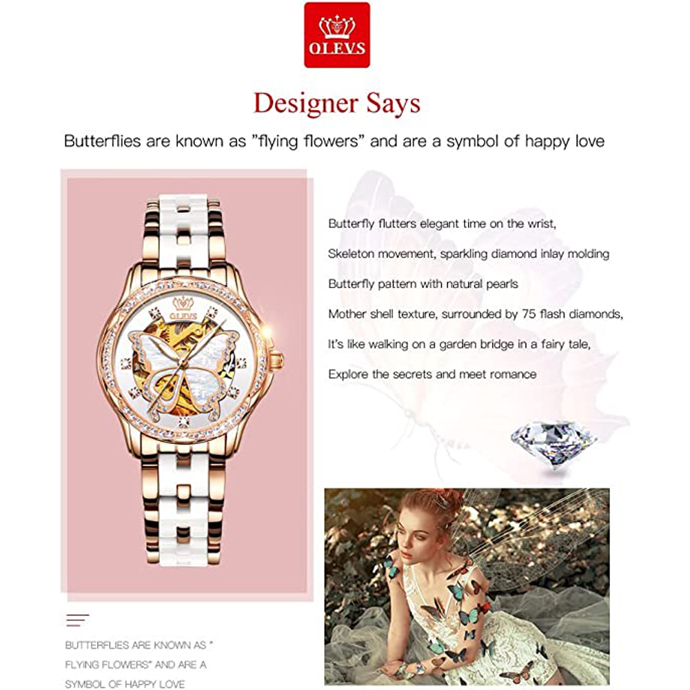 OLEVS Women's Automatic Watche - Luxury Watch White ulasan dan harga