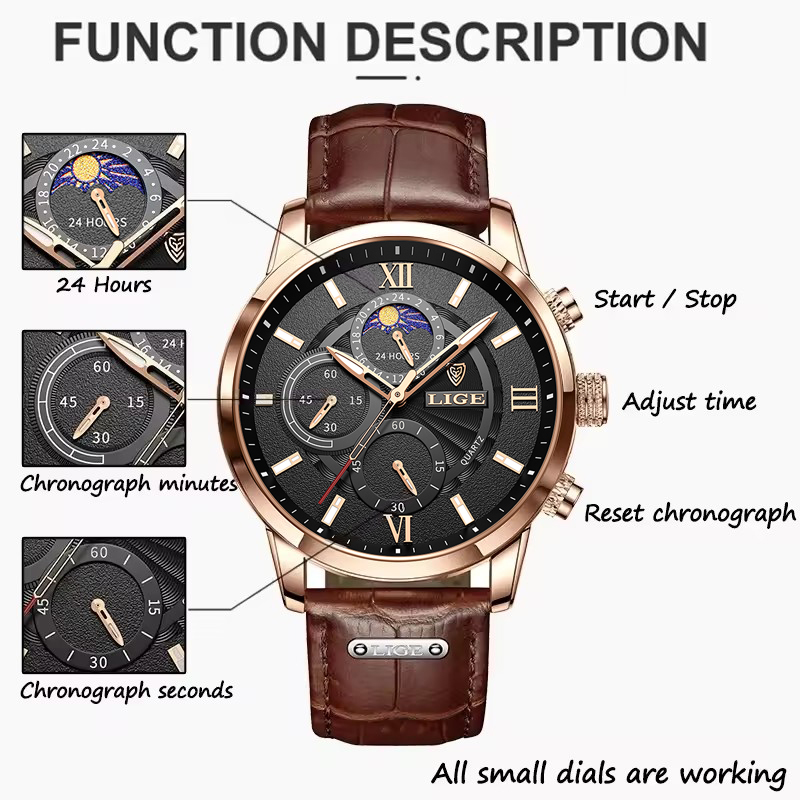 Men's Watches LIGE Top Brand L - Luxury Watch Manufacturers ulasan dan harga
